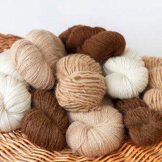 A basket of alpaca Yarn - Green Gable Alpacas